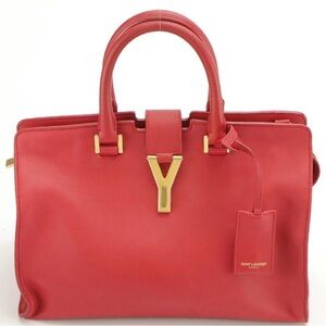 Yves Saint Laurent Baby Cabas Two-Way
Bag in Red Calfskin Leather